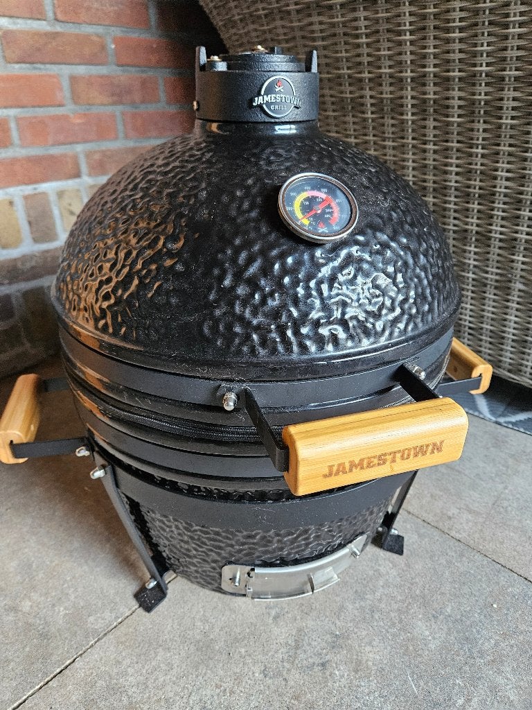 Kamado Compact 40cm, Jamestown Marwin keramiek (S) Ø 34,5 cm, Ophalen, Zo goed als nieuw, Jamestown, Met accessoires