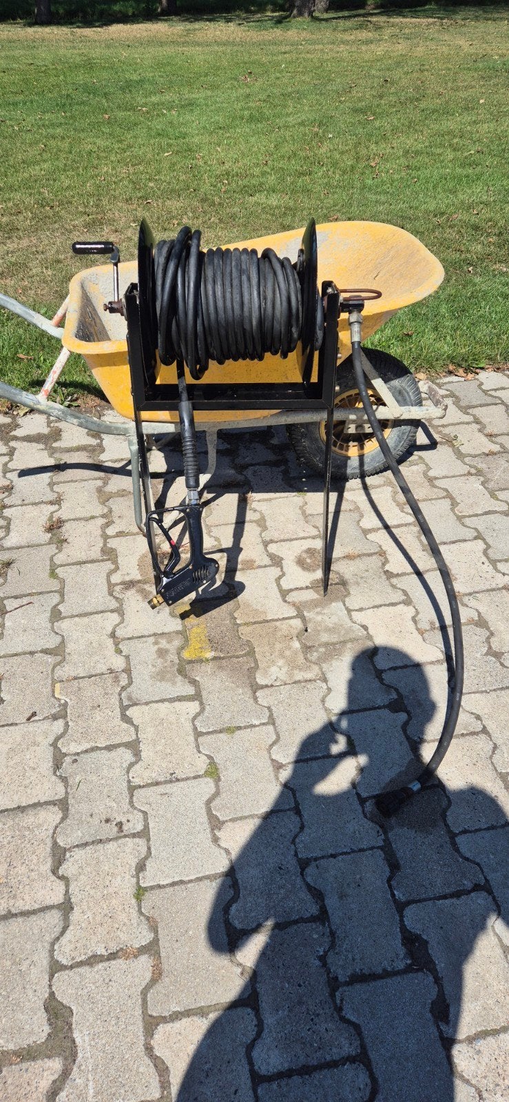 hogedrukhaspel, haspel,hogedrukreiniger, 30meter,met pistool, Tuin en Terras, Tuinslangen, Ophalen, Gebruikt