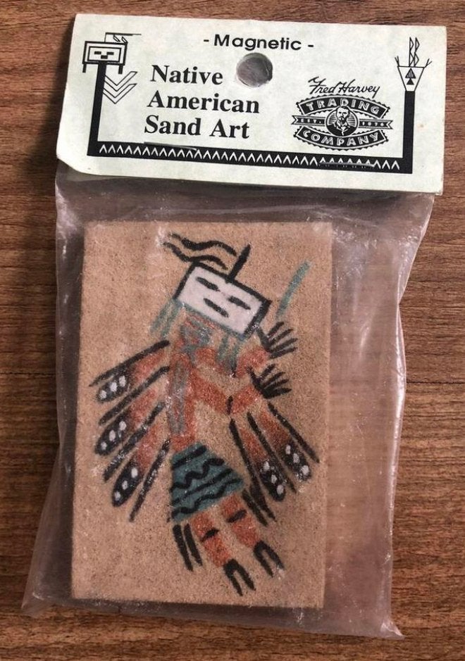 Native American Zandkunst - Magnetisch, Schilderij, Natuurlijk materiaal, Handgemaakt, Ophalen of Verzenden