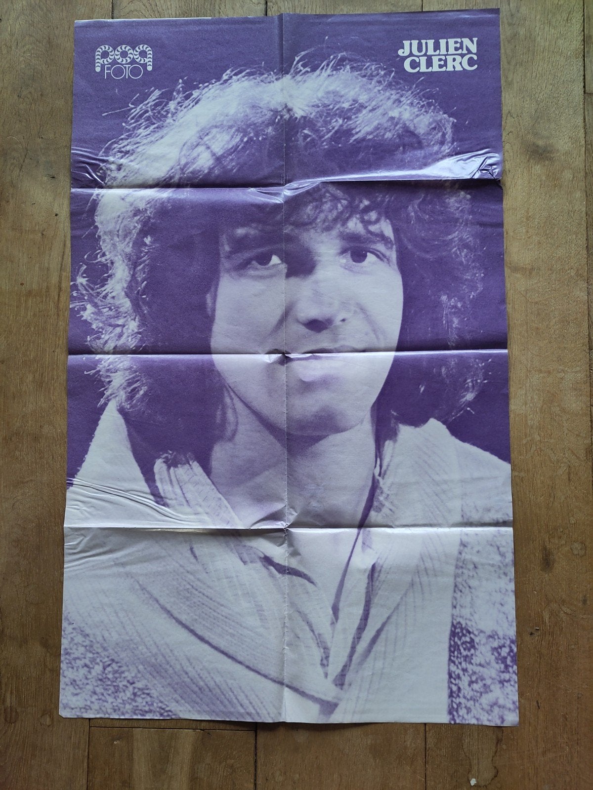 Vintage poster Popfoto van Julien Clerc/Rubettes, Ophalen of Verzenden, Gebruikt, A1 t/m A3