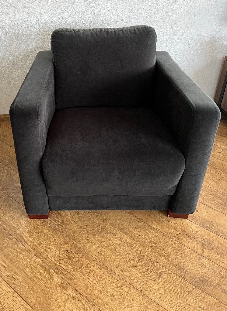 Zwarte fauteuil, Ophalen, Gebruikt, 75 tot 100 cm, 75 tot 100 cm