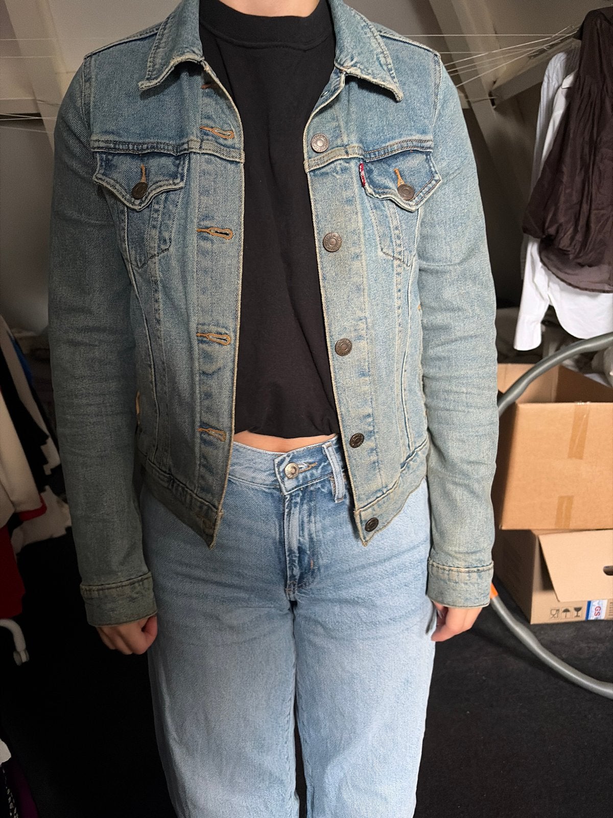 Levi's spijkerjasje XS, Ophalen of Verzenden, Gedragen, Maat 34 (XS) of kleiner, Blauw