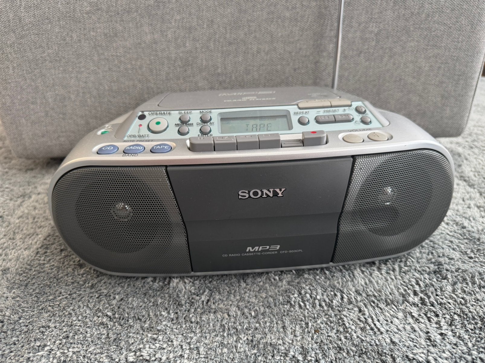 Sony CFD-S03CPL Radio CD Cassettespeler (MP3 / Mega Bass), Ophalen of Verzenden, Zo goed als nieuw
