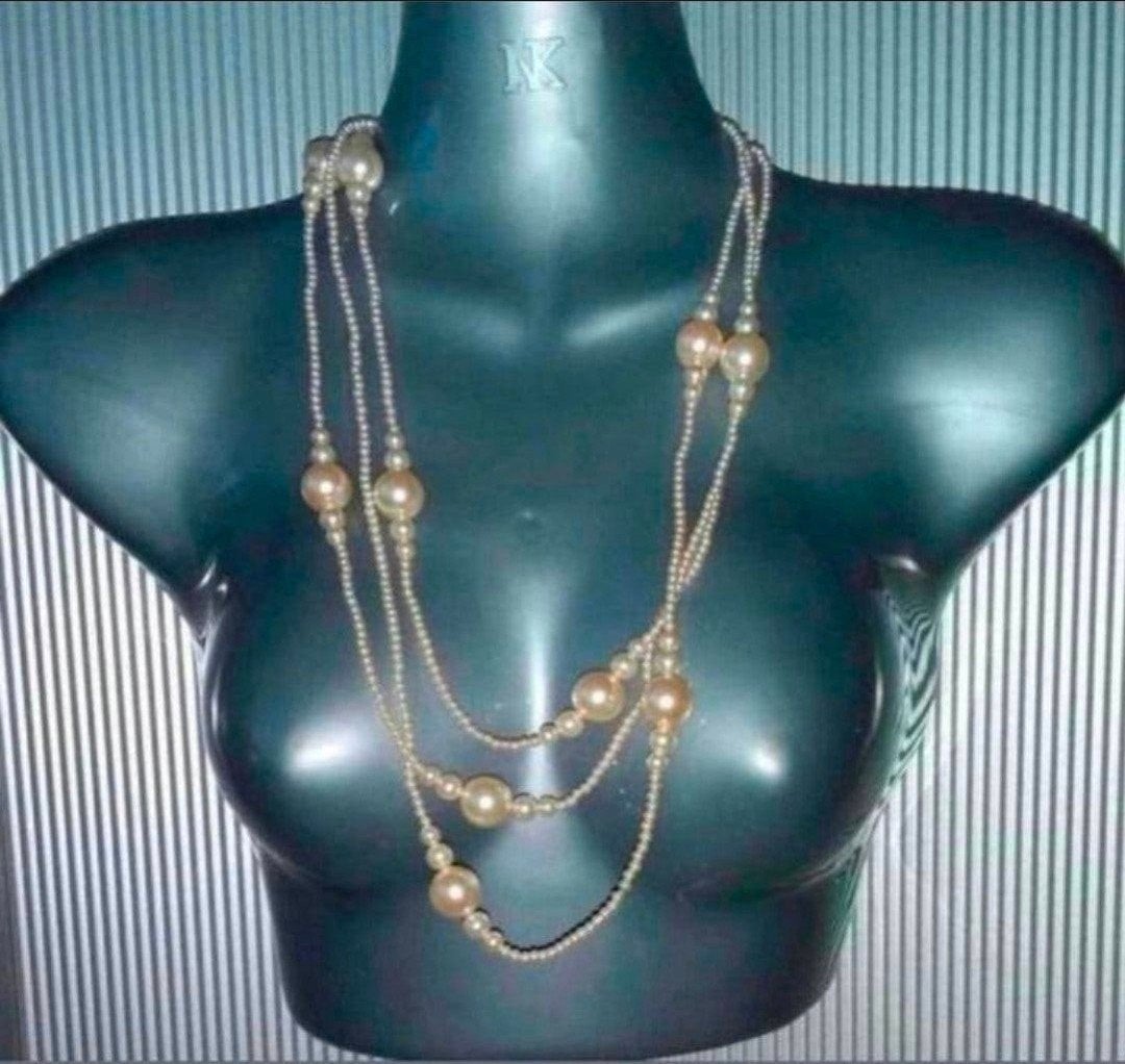 Manouk - lange parelketting. 3=2 actie, Sieraden, Tassen en Uiterlijk, Overige materialen, Verstelbaar, Verzenden, Wit