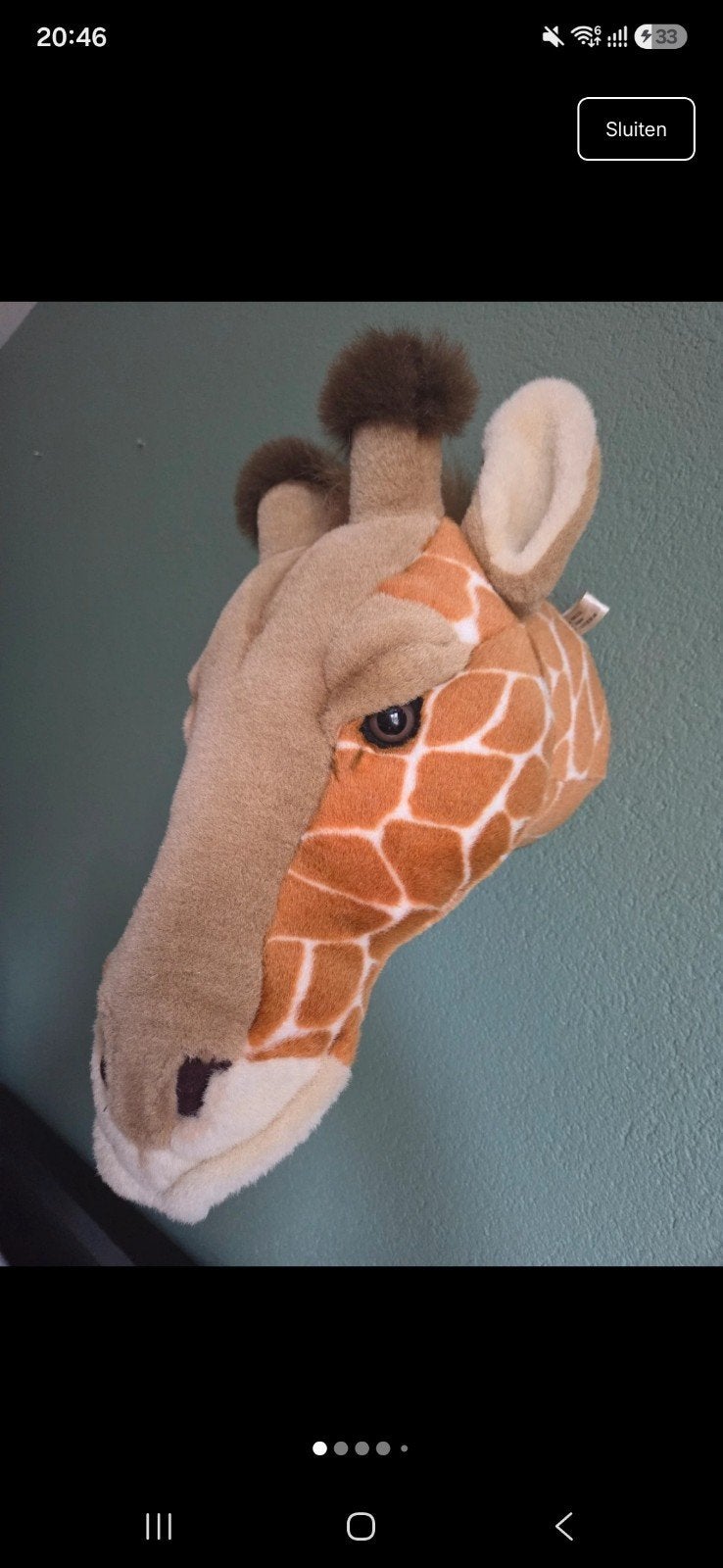 Leuke dierenkoppen voor kinderkamer (6 stuks), Gebruikt, Overige merken, Ophalen of Verzenden, Wanddecoratie