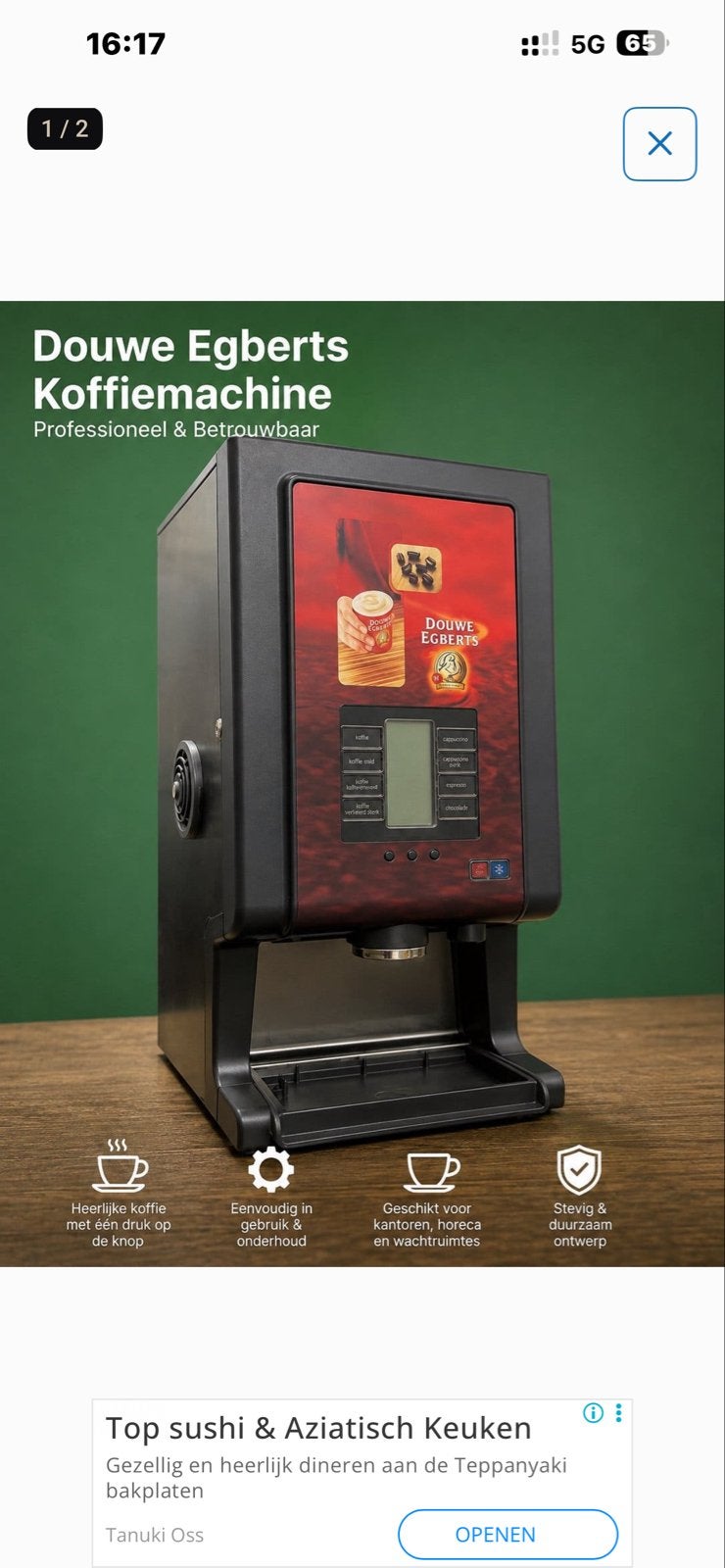 Douwe Egberts Koffiemachine - Professioneel & Betrouwbaar, Ophalen, Gebruikt, 10 kopjes of meer, Koffiemachine