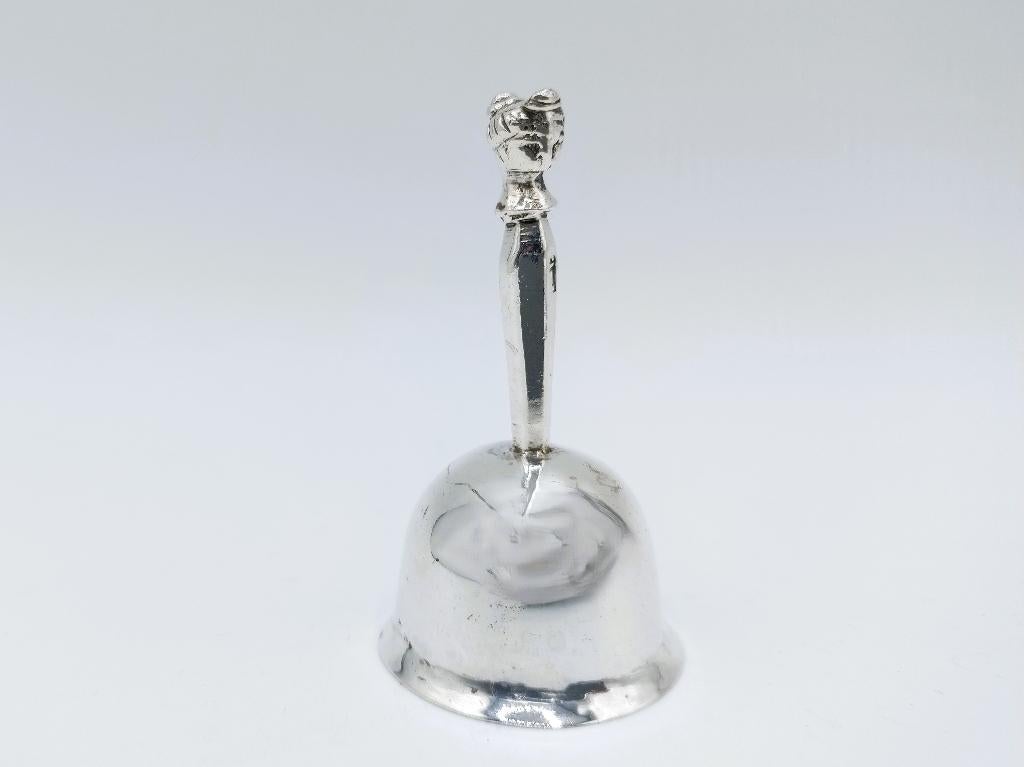Zilveren miniatuur, tafelbel, Friesland, 19e eeuws, Verzenden, Zilver