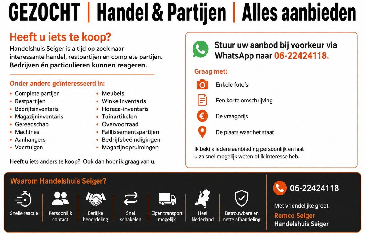 GEZOCHT | Opkoper | Handel & Partijen | Restpartijen, Ophalen