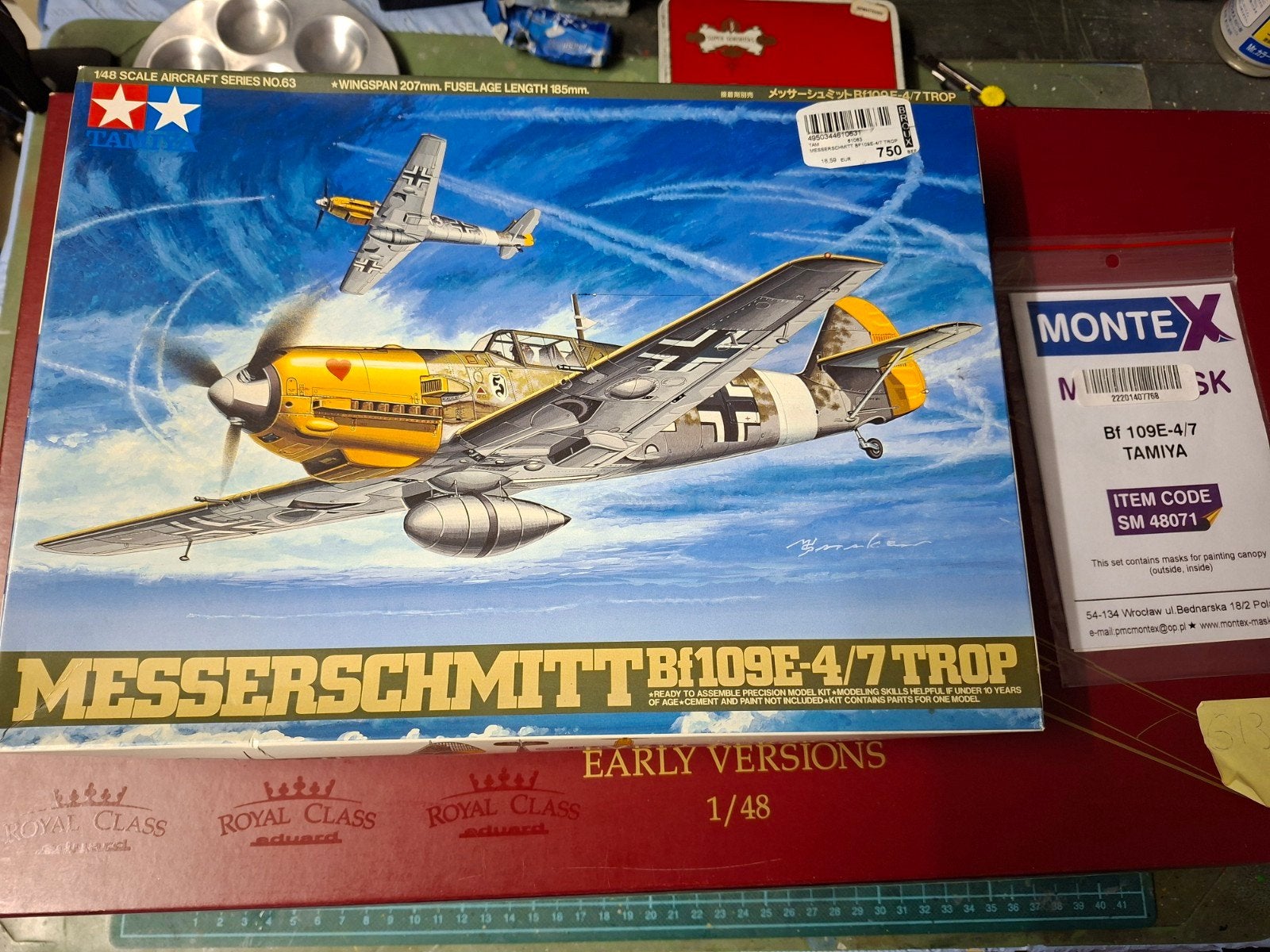 Tamiya Messerschmitt Bf 109E-4/7 Trop Modelbouwkit, Overige merken, 1:72 tot 1:144, Nieuw, Ophalen of Verzenden