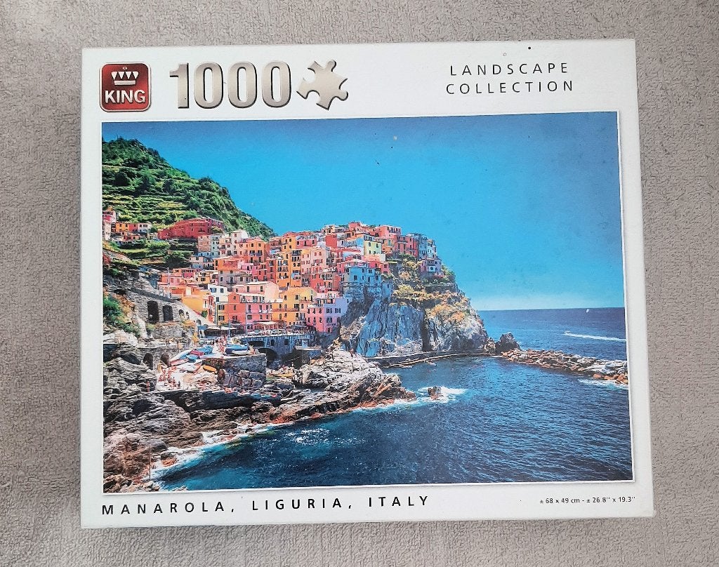 Legpuzzel Manarola, Liguria, Italië (King puzzel), Ophalen of Verzenden, 500 t/m 1500 stukjes, Zo goed als nieuw, Legpuzzel