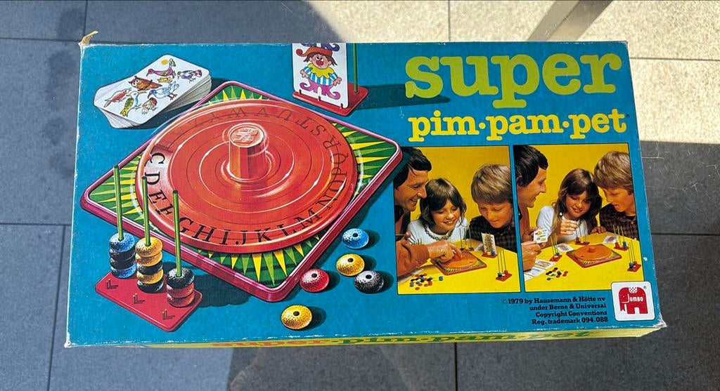 Super Pim Pam Pet - Vintage Kinderspel, Een of twee spelers, Ophalen of Verzenden, Gebruikt, Reisspel