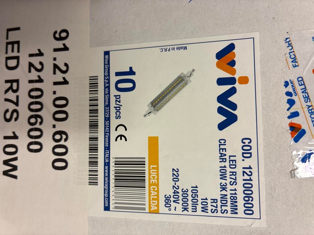 Wiva R7S LED Lamp 10W - Nieuw!, Led-lamp, Minder dan 30 watt, Nieuw, Bipin of Steekvoet