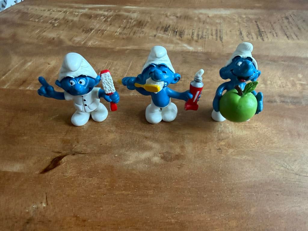Smurfen 3st, Ophalen of Verzenden, Zo goed als nieuw, Verschillende Smurfen, Poppetje, Figuurtje of Knuffel