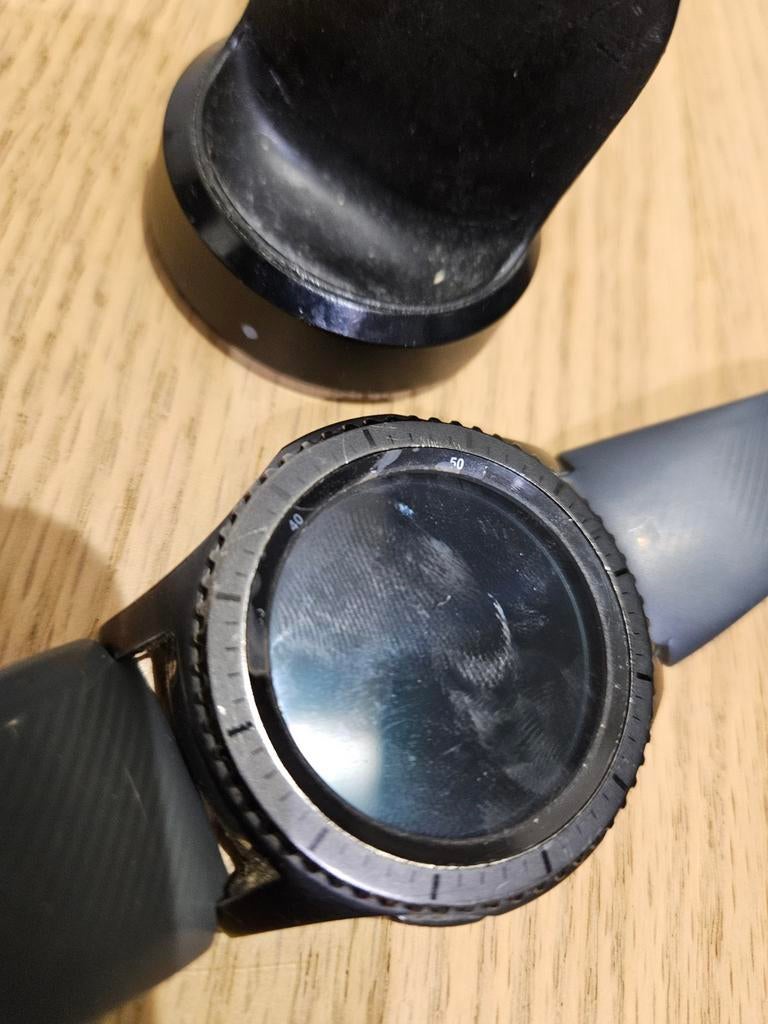 Samsung Galaxy Wear S3 Frontier Smartwatch, Gebruikt, Zwart, Ophalen of Verzenden, Samsung