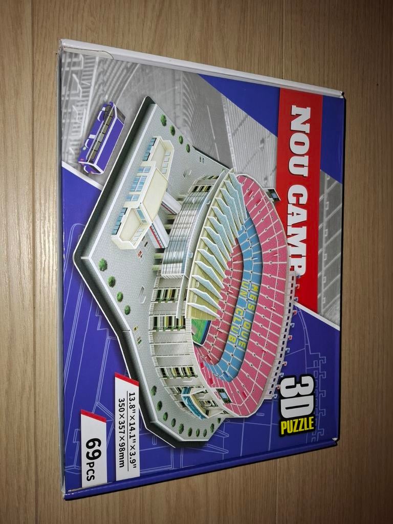 3D Puzzel Nou Camp Stadion - 69 Stukjes, Ophalen of Verzenden, Meer dan 50 stukjes, Nieuw, 6 jaar of ouder