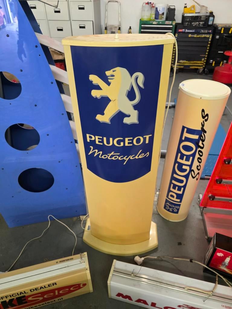 Peugeot reclamebord, Verzenden, Gebruikt, Reclamebord