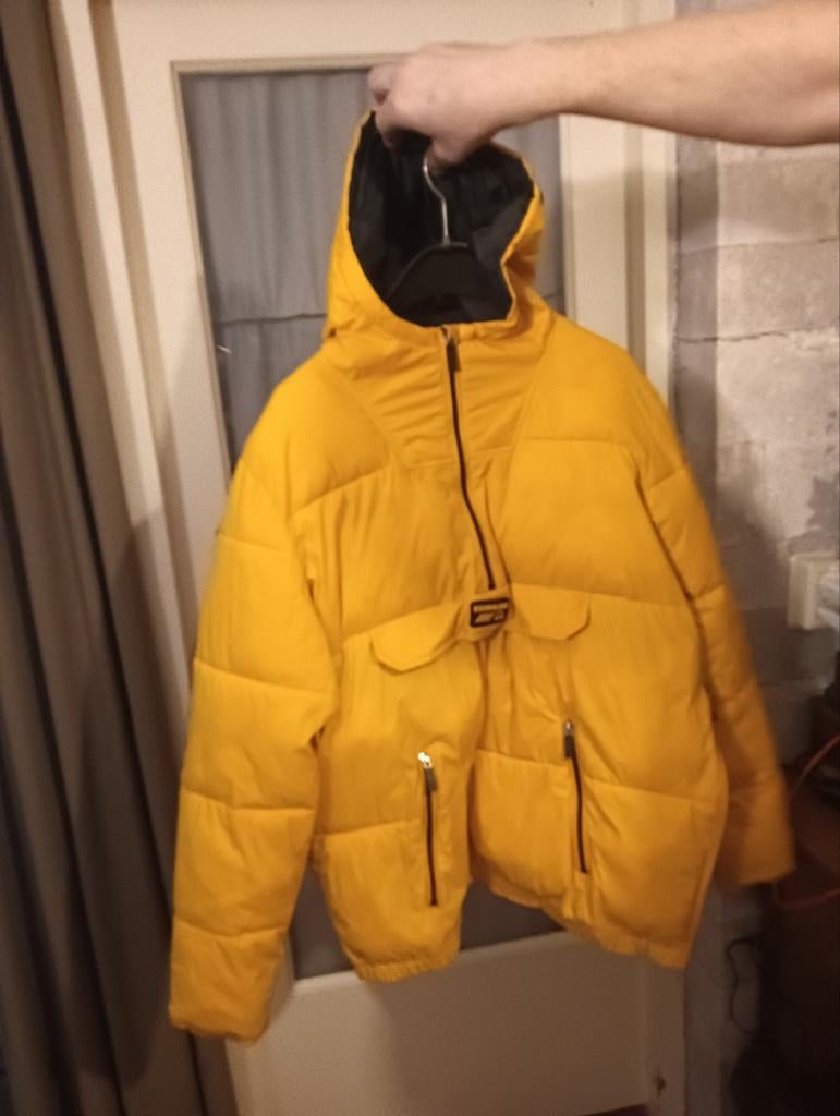 Gele gewatteerde jas maat 170, Kleding | Heren, Jassen | Winter, Onbekend, Geel, Overige maten, Ophalen of Verzenden