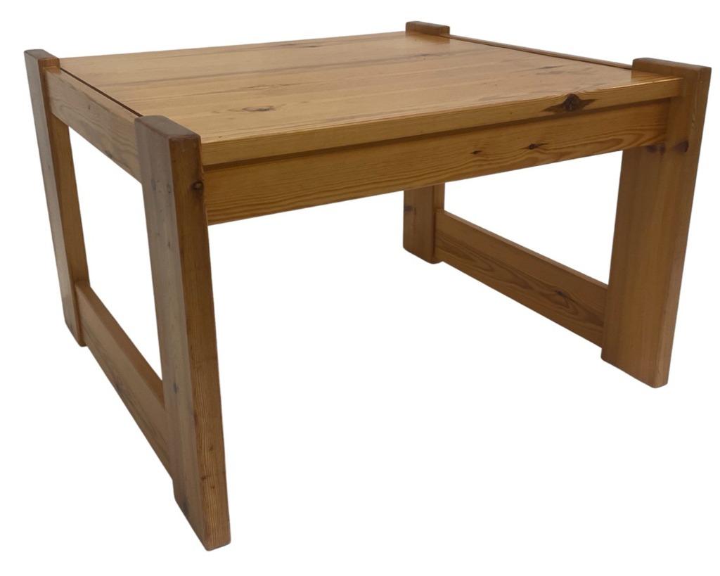 Vintage salontafel grenenhout minimalistisch jaren 70, Ophalen, Gebruikt, 100 tot 150 cm, 50 tot 100 cm