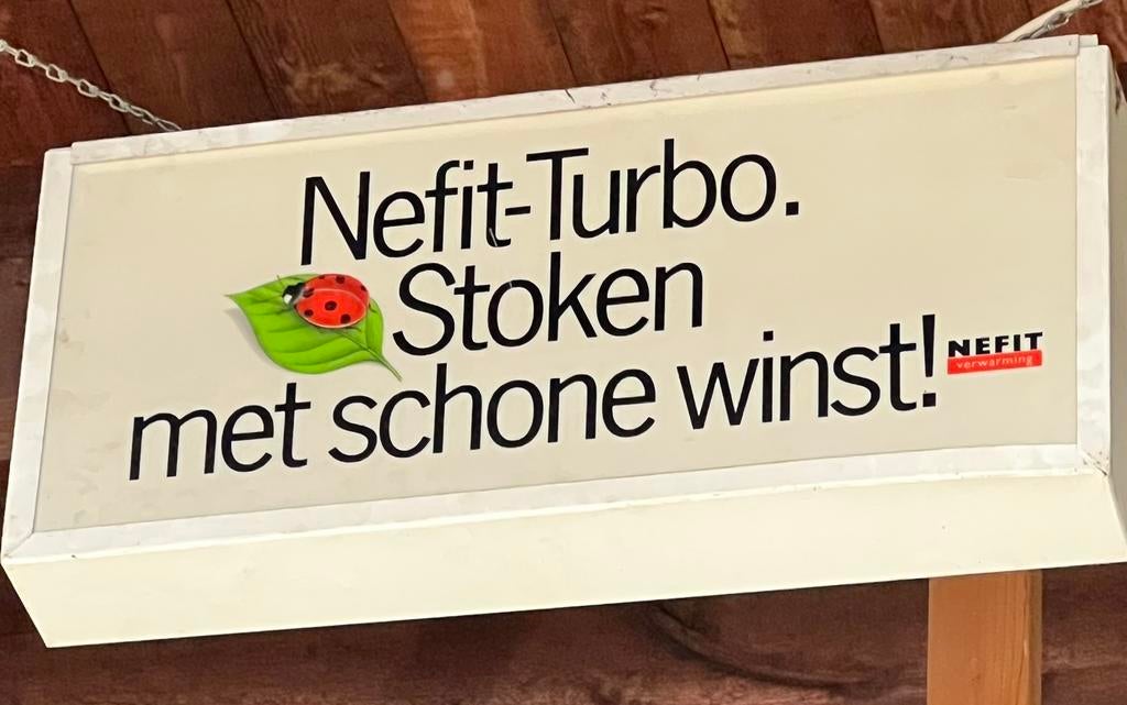 Reklame licht kast nefit., Ophalen of Verzenden, Gebruikt, Reclamebord