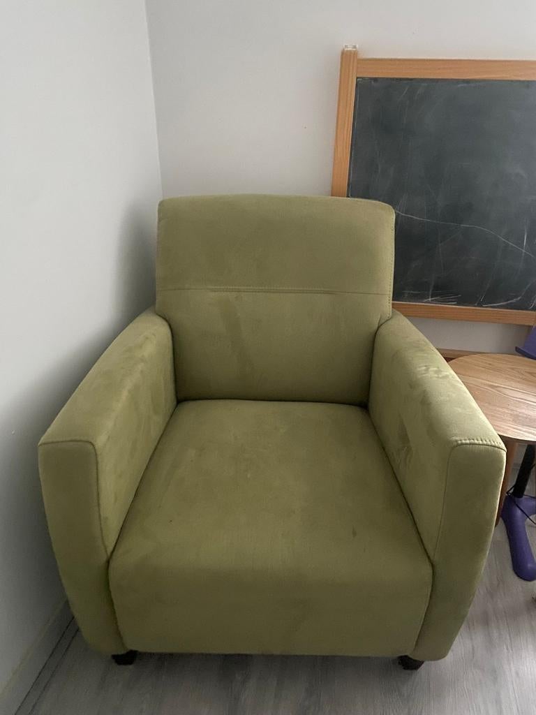 Groene fauteuil te koop! Voor een prikje!, Eenpersoons, 75 tot 100 cm, Ophalen of Verzenden, Zo goed als nieuw