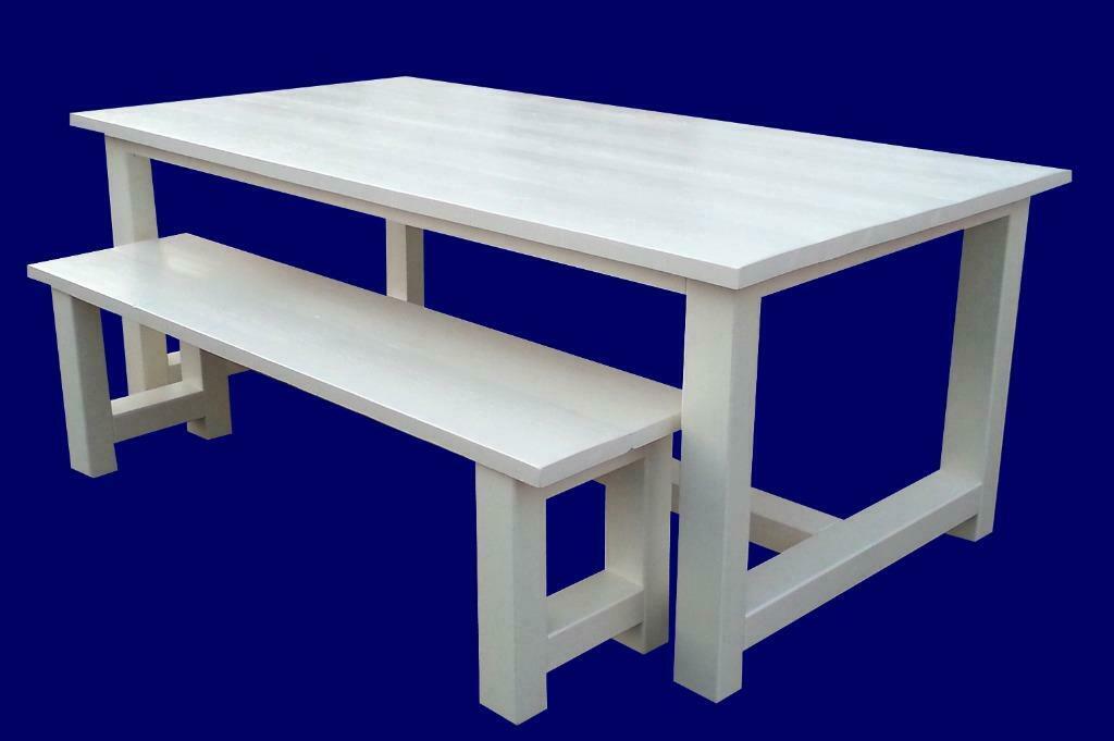 witte tafel 100 x 200, Ophalen of Verzenden, Nieuw, Rechthoekig, Eikenhout
