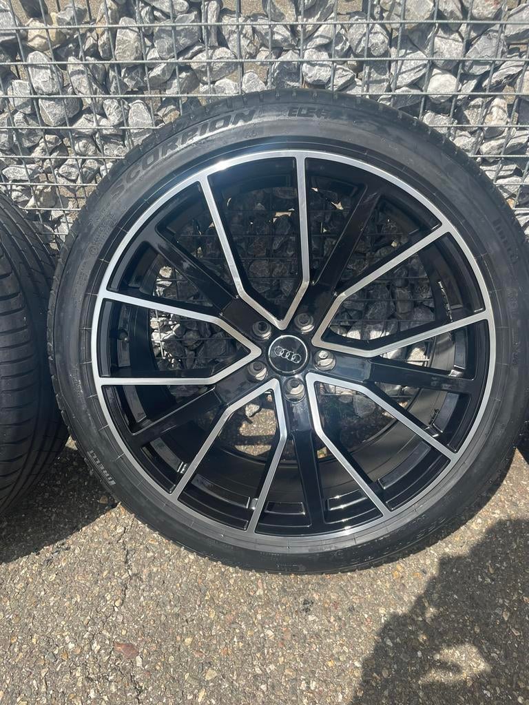 21 inch AUDI Q5 SQ5 velgen 5x112 + nieuwe pirelli A6 A7 C8, 255 mm, Banden en Velgen, Nieuw, Zomerbanden