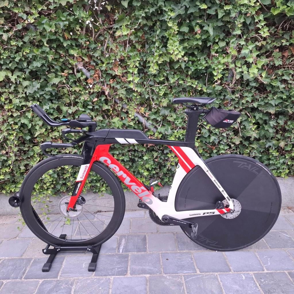 Triatlonfiets / tijdritfiets Cervélo P5, Fietsen en Brommers, Gebruikt, Carbon, Heren, Schijfrem