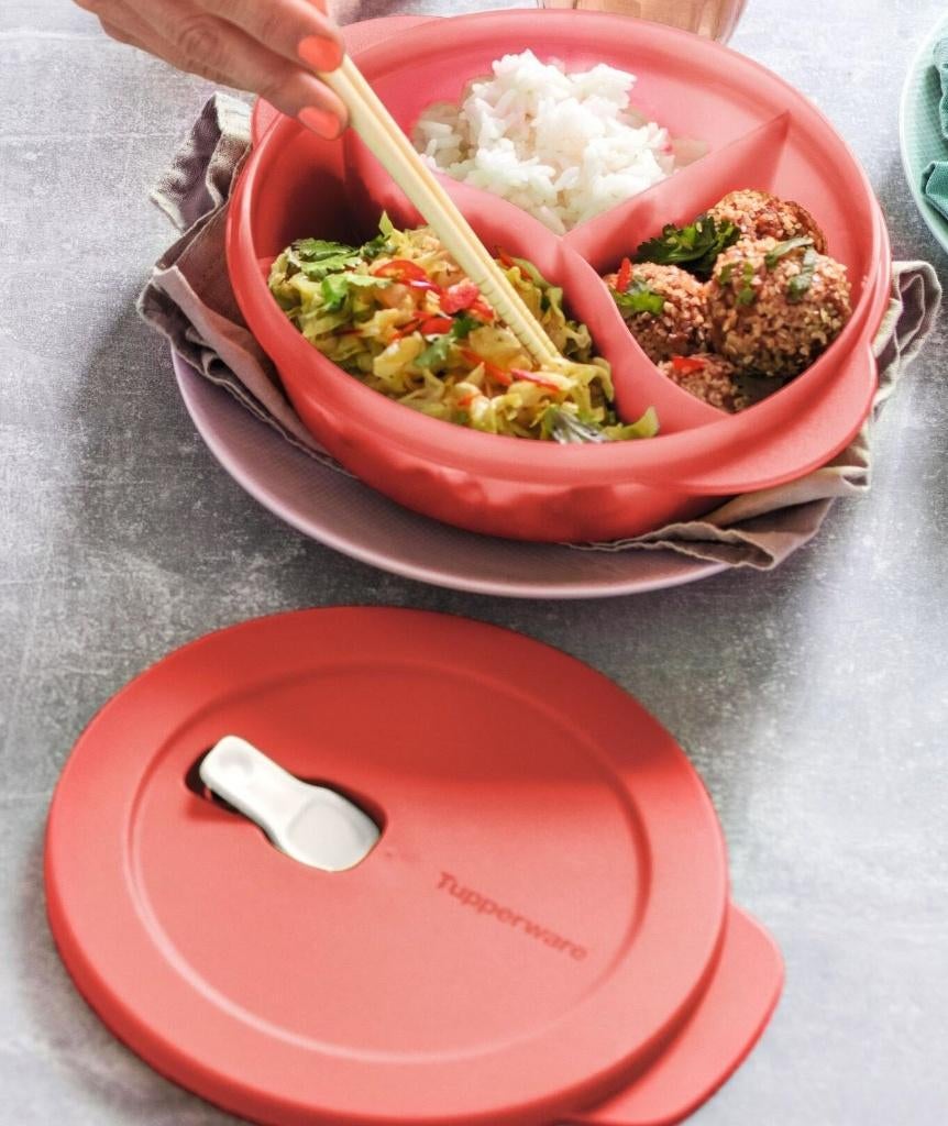 Tupperware Crystal Wave Vakjesbord 900ml Rood Nieuw, Ophalen of Verzenden, Nieuw, Rood, Overige typen