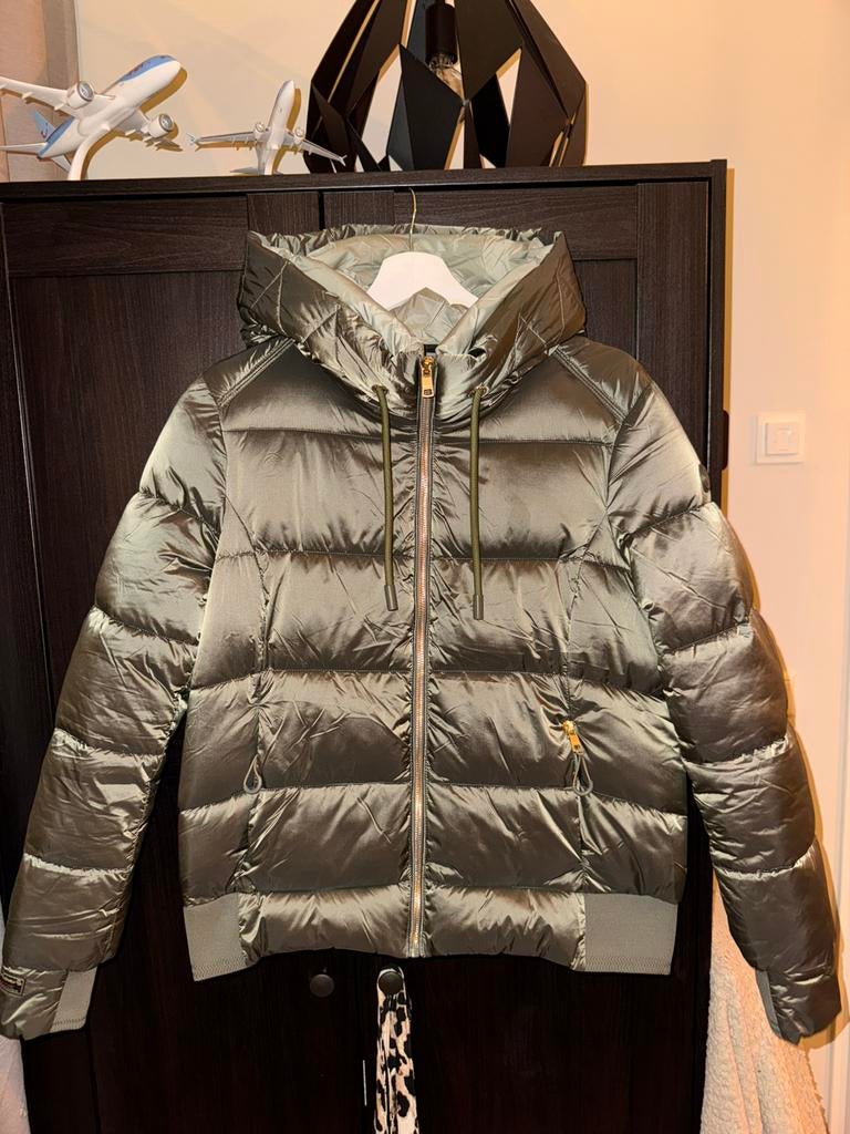 Groene reset jas, Kleding | Dames, Jassen | Winter, Ophalen of Verzenden, Zo goed als nieuw, Maat 36 (S), Groen