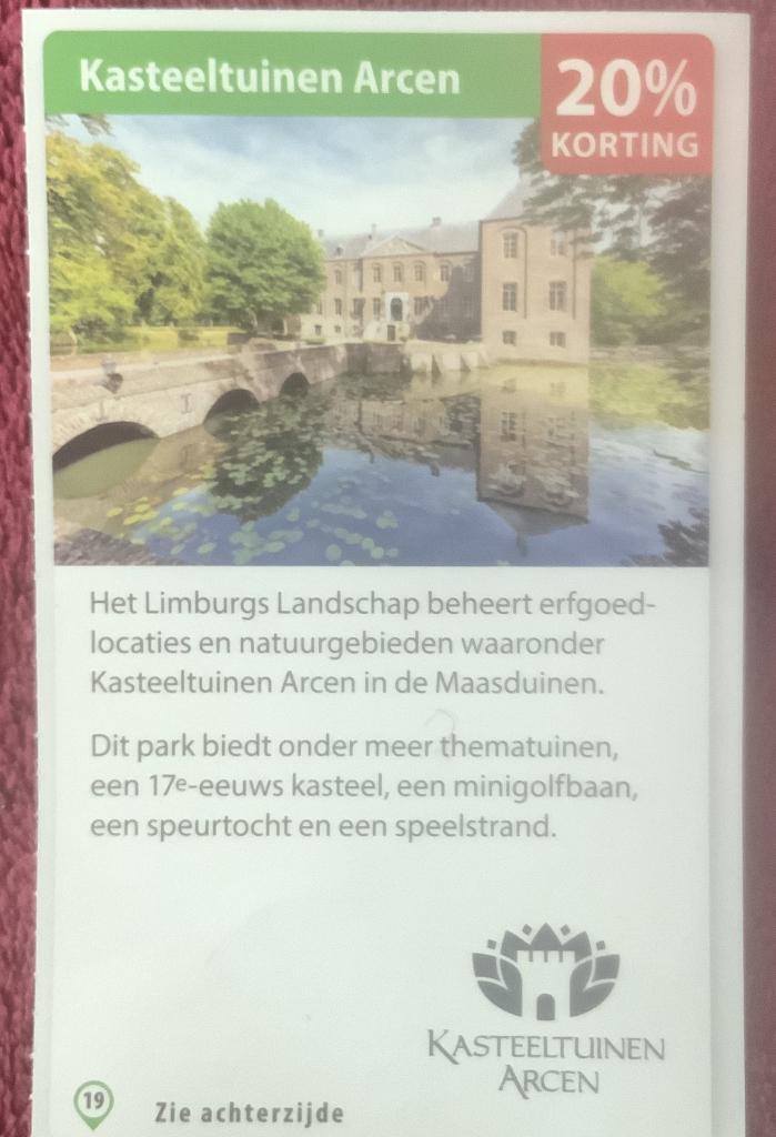 Het Limburgs Landschap - Kasteeltuinen Arcen Voordeelbon, Drie personen of meer, Kortingsbon, Overige typen
