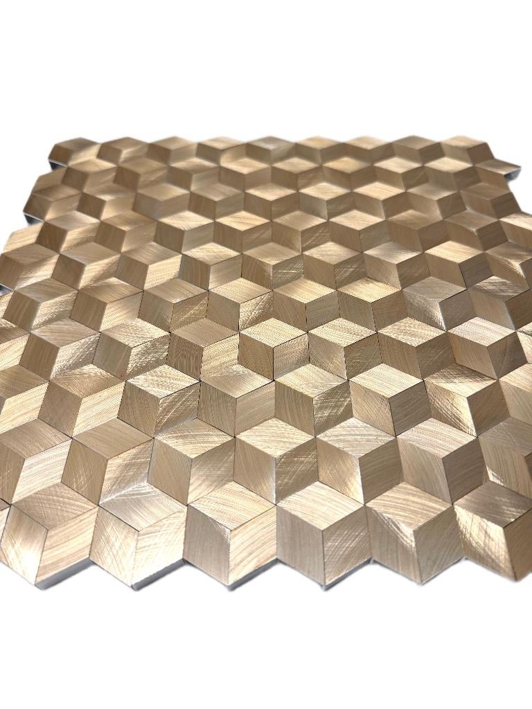 Mozaïek Aluminium Stellar Gold  300x300x8mm mat voorraad, Overige materialen, Verzenden, Wandtegels, Nieuw