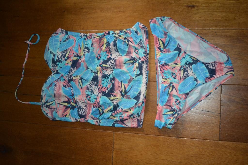 Livera, leuke tankini met vrolijk patroon, mt 40B/C, Kleding | Dames, Badmode en Zwemkleding, Blauw, Ophalen of Verzenden, Zo goed als nieuw