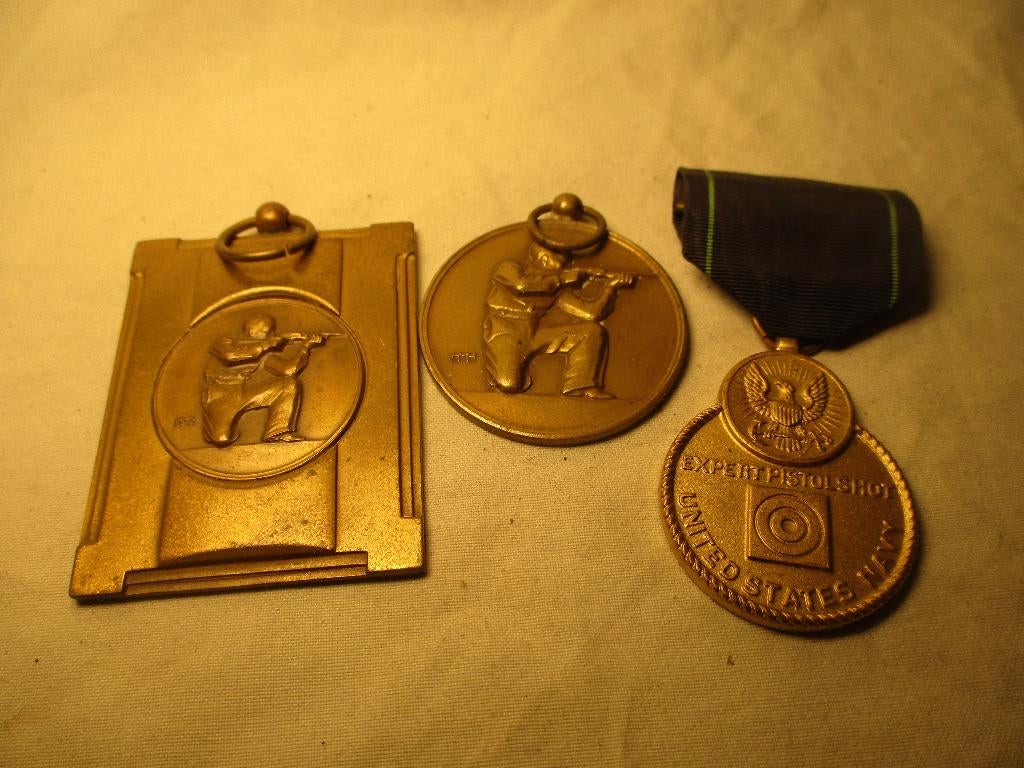 3x schiet medailles geweer-pistool, Verzenden