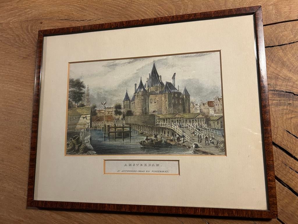Amsterdamse Lithografie - St. Antonies Waag, Ophalen of Verzenden