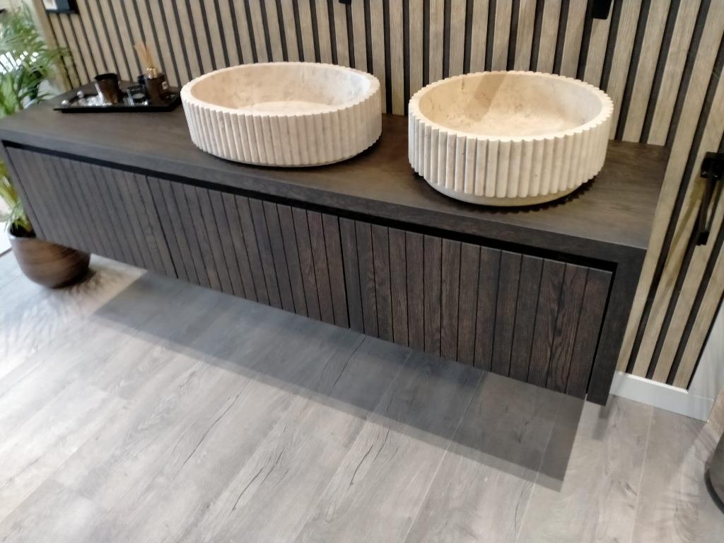 Nova 2.0 massief eiken houten badmeubel TBV waskom 180cm, Huis en Inrichting, 150 tot 200 cm, Nieuw, Ophalen of Verzenden, Minder dan 100 cm