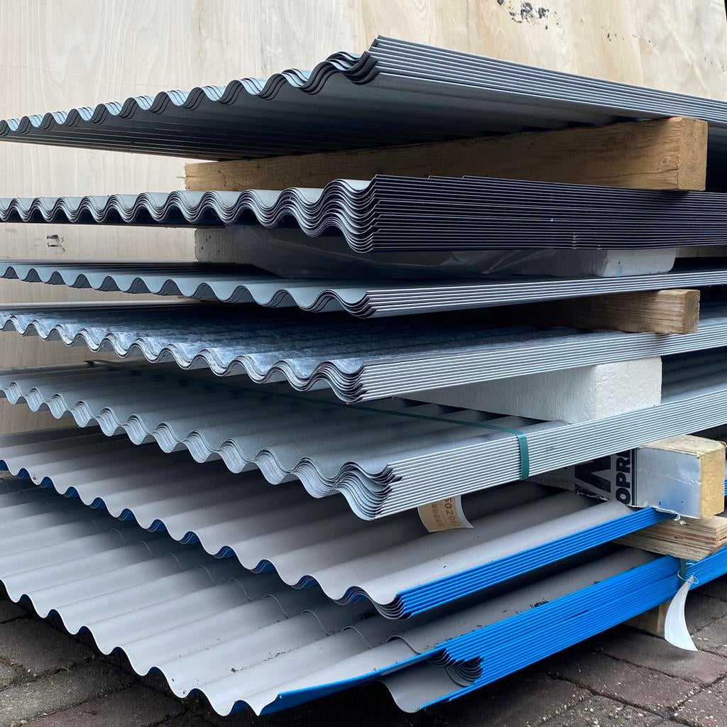 B-keus golfplaten, stalen dakplaten diverse kleuren, 3000mm, Ophalen of Verzenden, Zo goed als nieuw, Overige materialen, Minder dan 20 mm