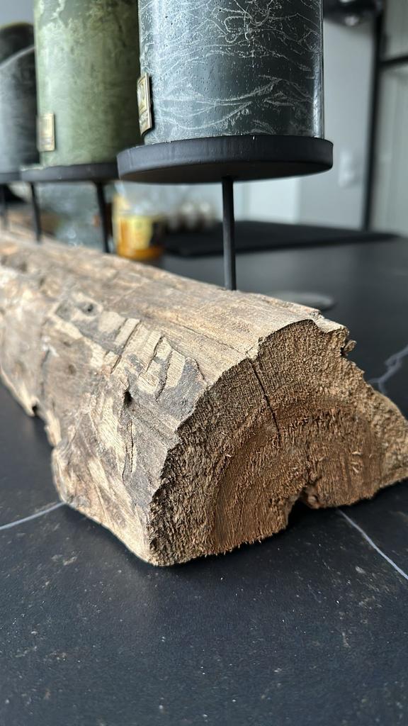 Houten Kaarsenhouder, Gebruikt, Bruin, Ophalen of Verzenden, Hout