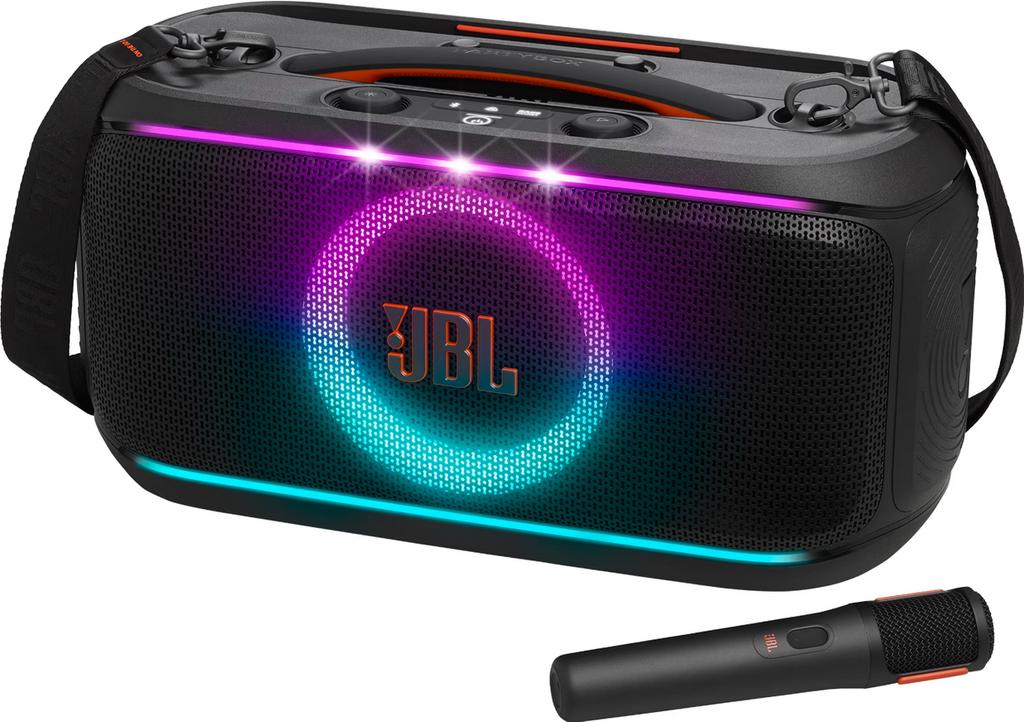 JBL PartyBox On-The-Go 2 TE HUUR – incl. microfoon, Ophalen of Verzenden, Zo goed als nieuw, Luidspreker(s)