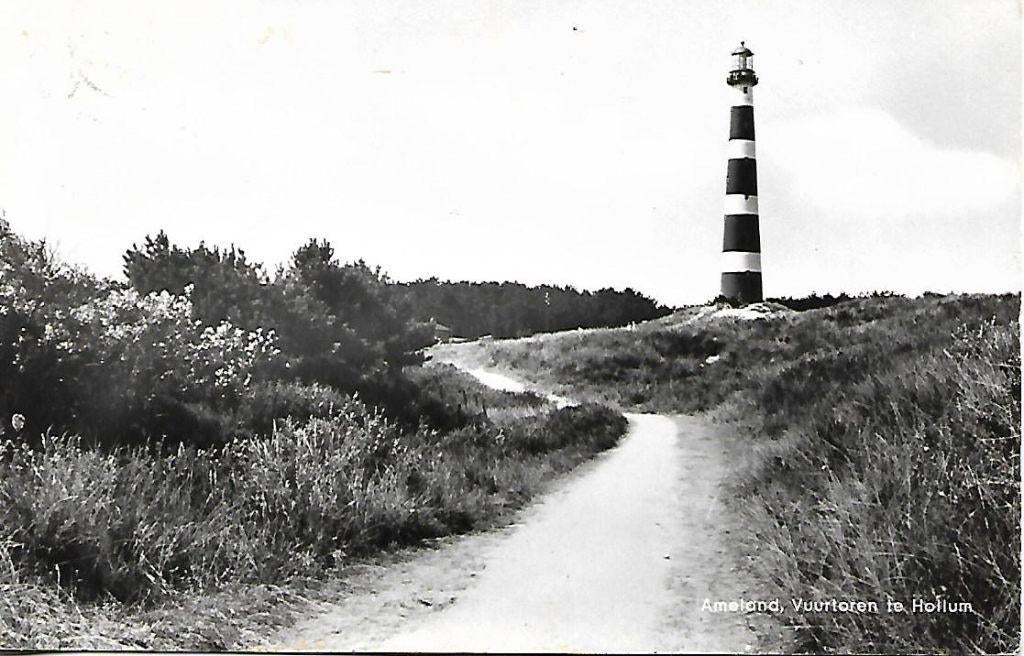 Ameland- -Vuurtoren., Verzamelen, Ansichtkaarten | Nederland, Ophalen of Verzenden, 1960 tot 1980, Gelopen, Waddeneilanden