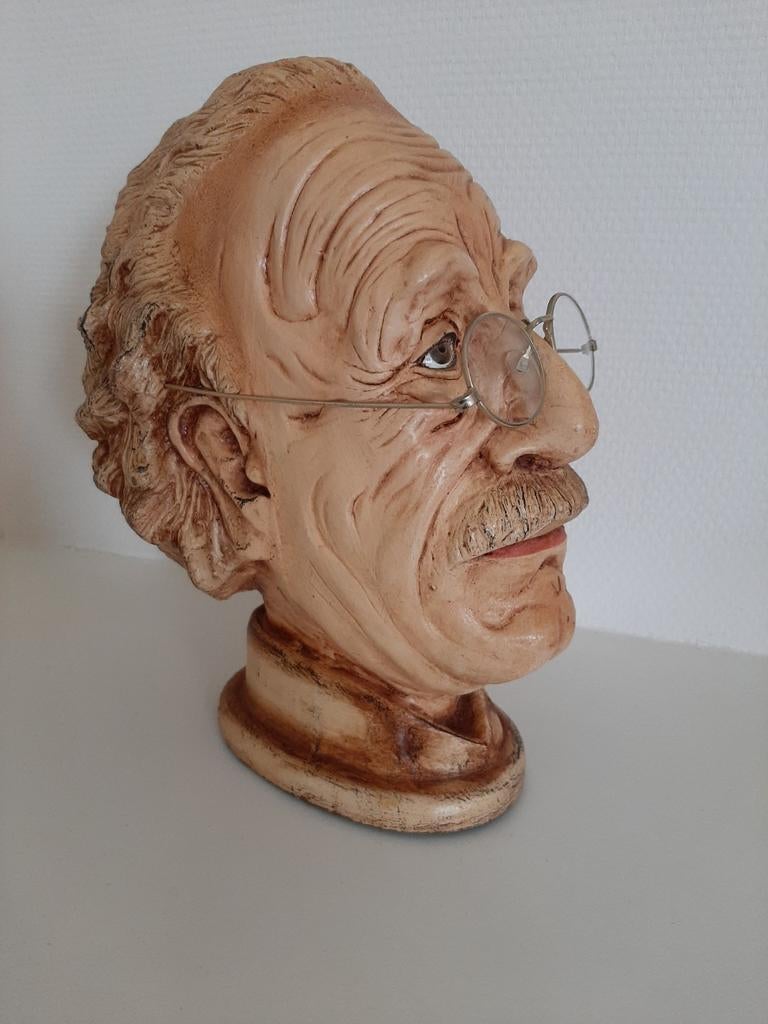 Vintage buste Albert Einstein borstbeeld beeld, Antiek en Kunst, Ophalen of Verzenden