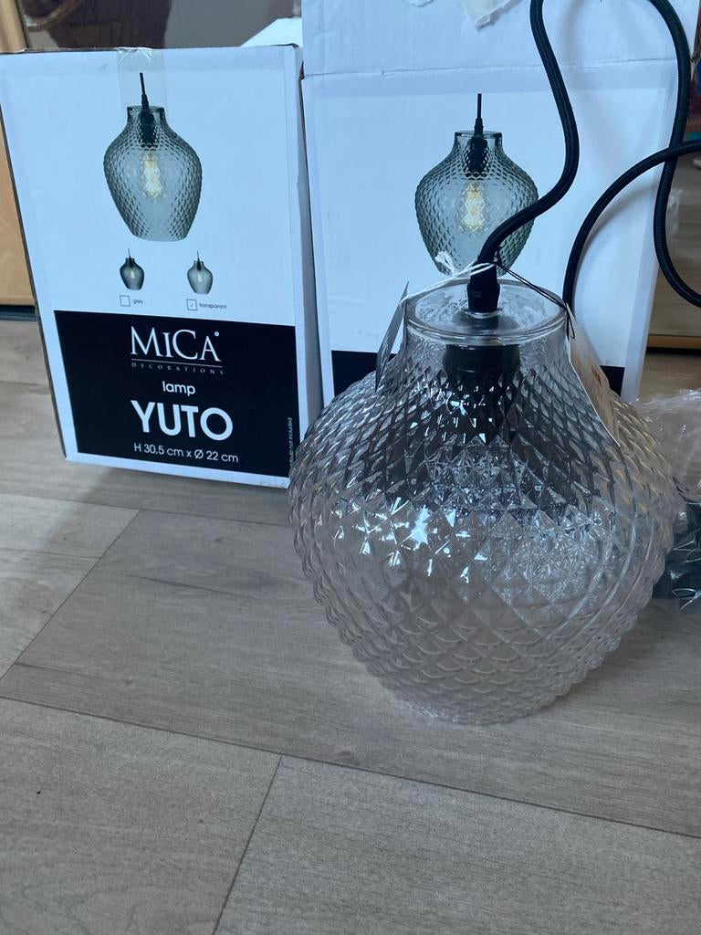 MICA Yuto Hanglamp Glas NIEUW - 2 Stuks, Ophalen of Verzenden, Nieuw, Glas, Minder dan 50 cm