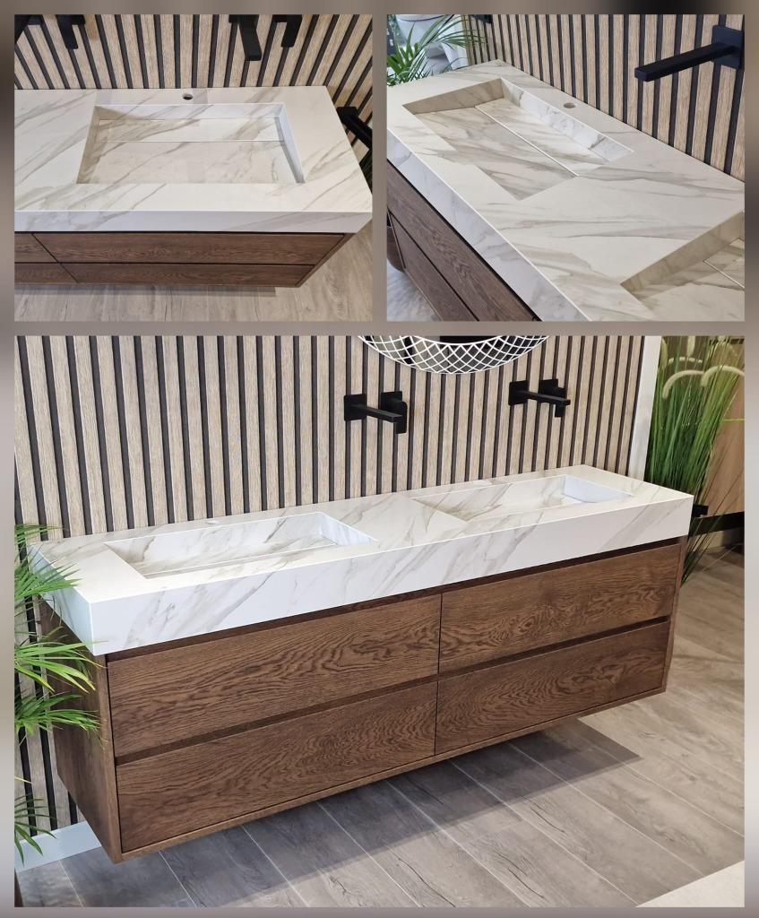 Massief eiken houten badmeubels en wastafels op maat!, 150 tot 200 cm, Nieuw, Ophalen of Verzenden, Minder dan 100 cm