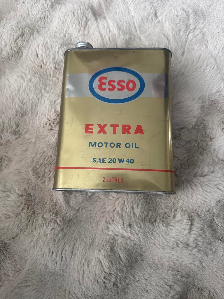 Leeg Esso Olieblik - Vintage Decoratie, Ophalen of Verzenden, Gebruikt, Verpakking