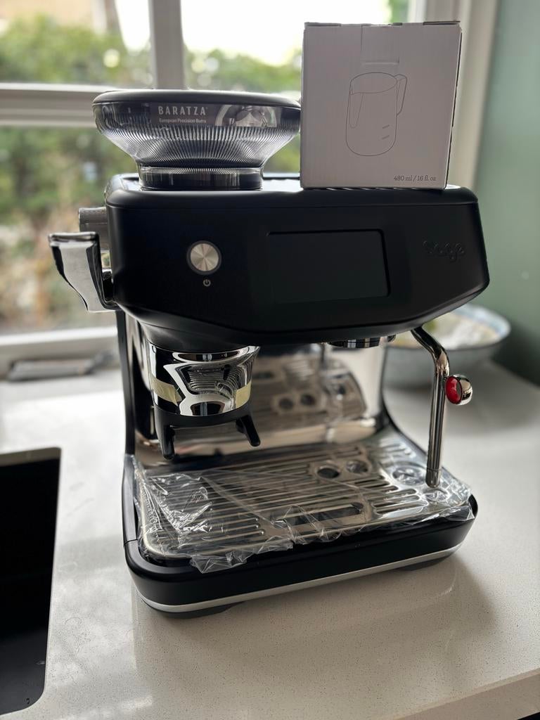 Sage Barista Touch Impress Bl. Truffle - garantie & factuur, Afneembaar waterreservoir, Espresso apparaat, Zo goed als nieuw, Koffiebonen