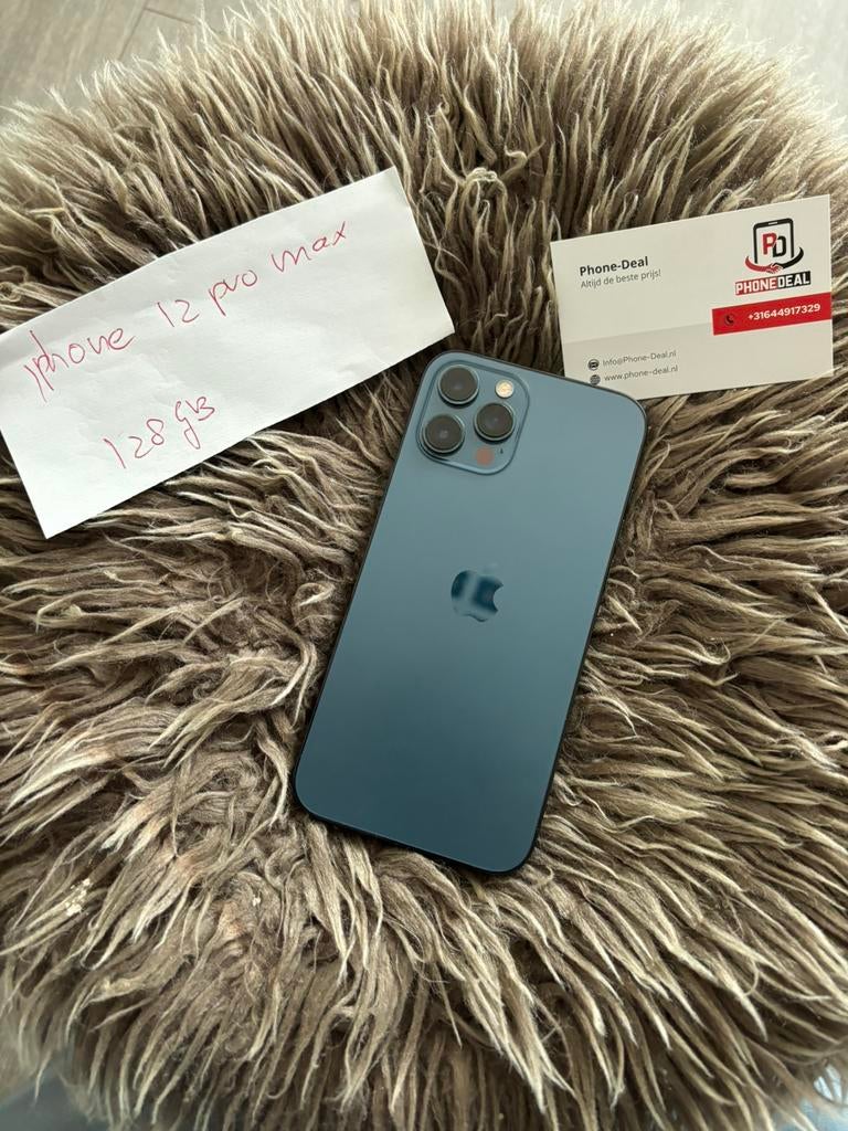 iPhone 12 pro max 128 gb Factuur + Garantie, Telecommunicatie, Mobiele telefoons | Apple iPhone, Apple, Zwart, Zo goed als nieuw