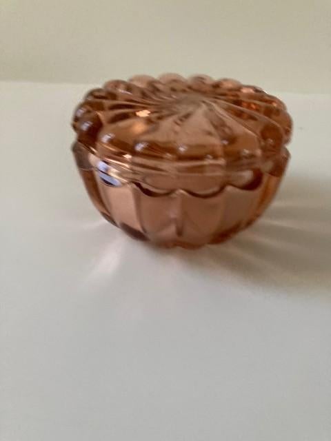 art deco dekseldoosje persglas, Antiek en Kunst, Ophalen of Verzenden