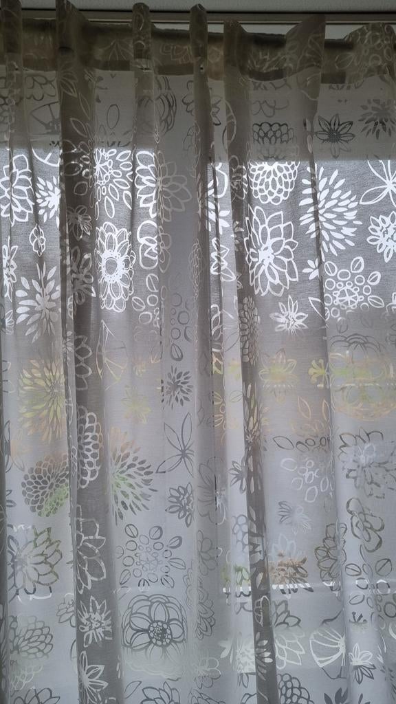 Ikea Vitrage met roede tot 4m - Compleet, Ophalen, 100 tot 150 cm, 200 cm of meer, Crème
