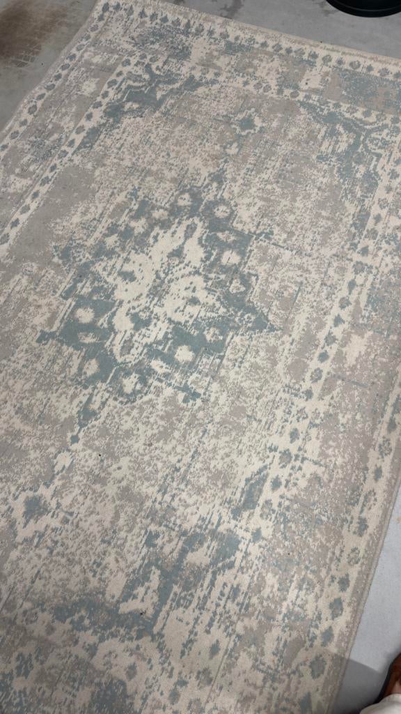 Vintage Aqua Vloerkleed Leen Bakker 160x230cm, Huis en Inrichting, Stoffering | Tapijten en Kleden, Gebruikt, 150 tot 200 cm, 200 cm of meer