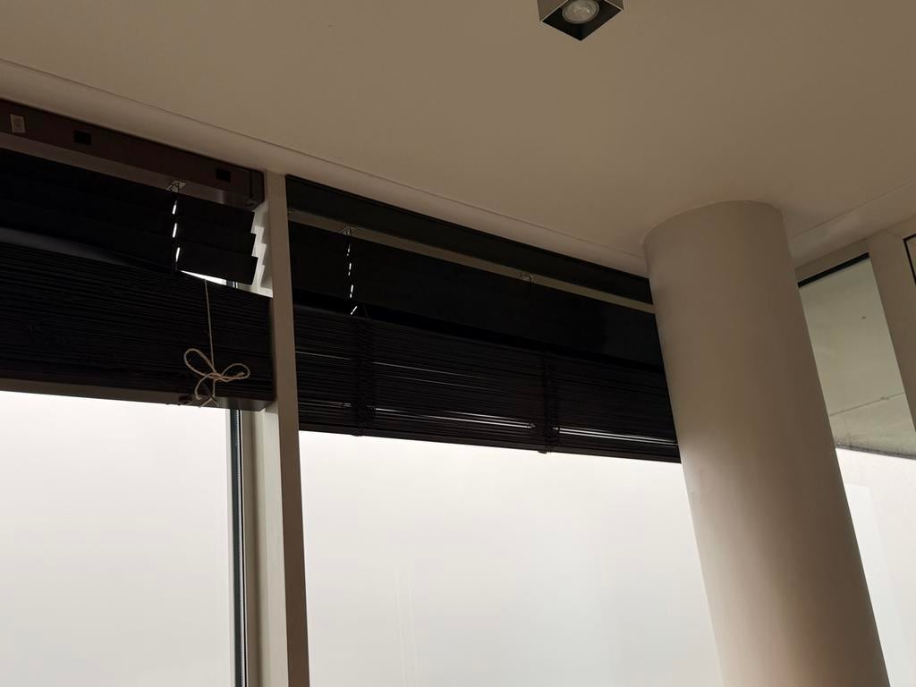 Elektrische zonnewering hout- 4 stuks, hoogte 276cm, Ophalen, Gebruikt, Elektrisch, Rolluik