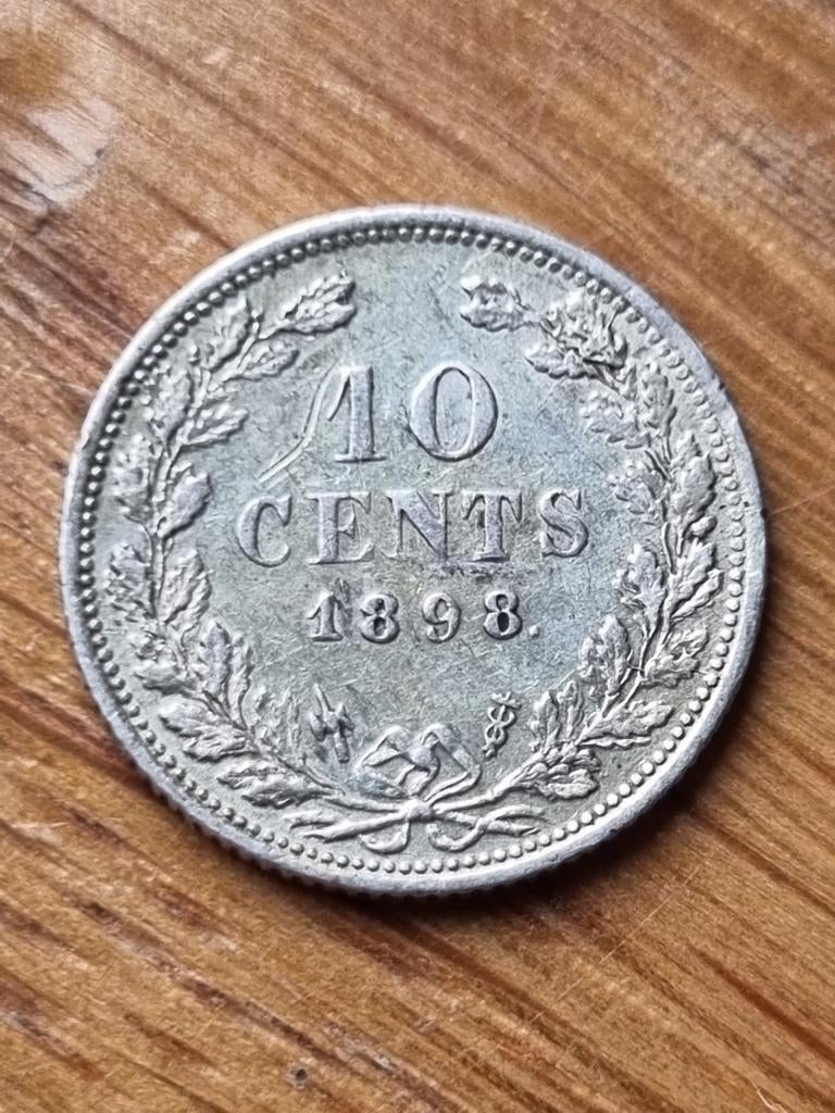 10 cent 1898 Wilhelmina, Ophalen of Verzenden, Koningin Wilhelmina, 10 cent, Zilver